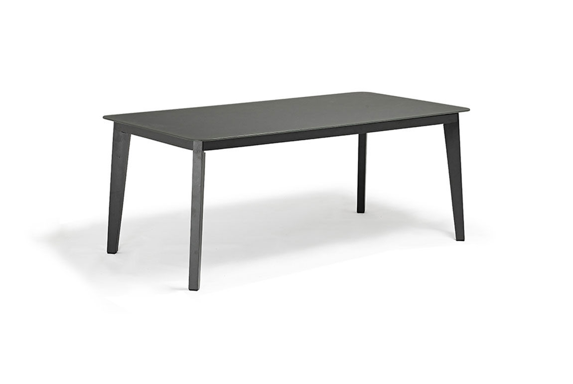 Diva dining table with glass/HPL top